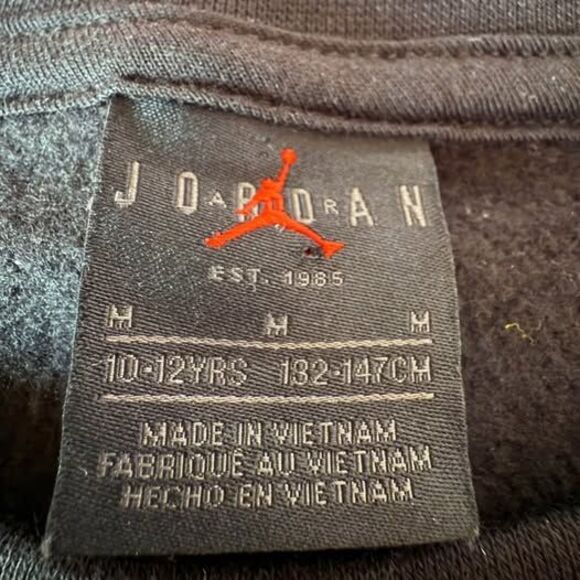 NEW Nike Air Jordan Boys Youth Medium 10-12 pullover Crewneck Black - Picture 7 of 7